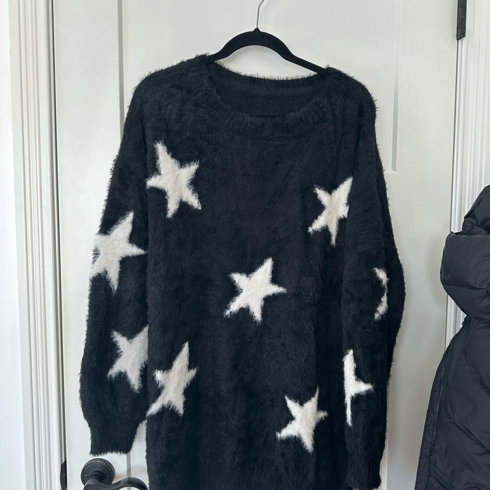 Cozy Black Star Sweater